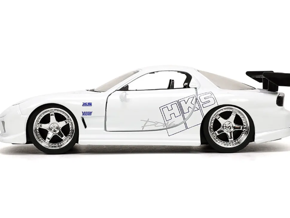 1993 Mazda RX-7 "HKS" White "The Fast and the Furious" (2001) Movie "25 Years of Fast & Furious" Series 1/32 Diecast Model Car by Jada