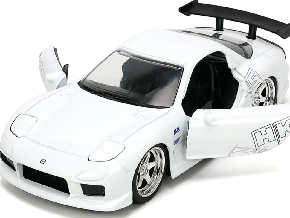 1993 Mazda RX-7 "HKS" White "The Fast and the Furious" (2001) Movie "25 Years of Fast & Furious" Series 1/32 Diecast Model Car by Jada