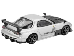 Mazda RX-7 RE-Amemiya Silver Metallic with Matt Black Hood Limited Edition 1/64 Diecast Model Car by Mini GT