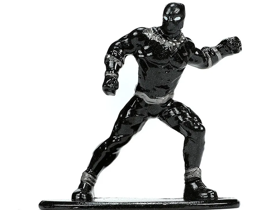 1995 Mazda RX 7 RHD Right Hand Drive Black and Black Panther Diecast Figure The Avengers Hollywood Rides Series 1/32 Diecast Model Car Jada 33078