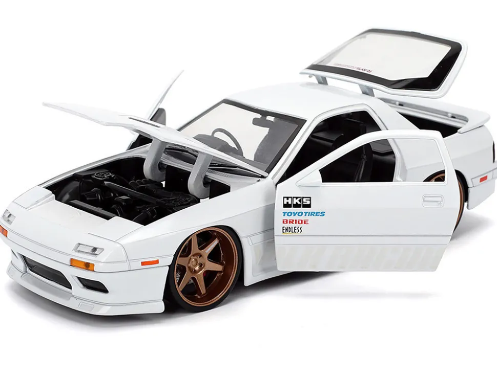 1985 Mazda RX-7 White "JDM Tuners" Series 1/24 Diecast Model Car by Jada