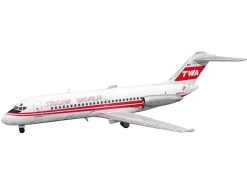 McDonnell Douglas DC-9-15 Commercial Aircraft "Trans World Airlines" (N1067T) White with Red Stripes 1/400 Diecast Model Airplane by V1:400