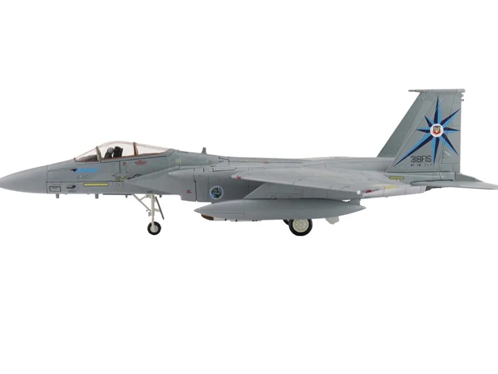McDonnell Douglas F-15A Eagle Fighter Aircraft "76-0111, 318th Fighter Interceptor Squadron" United States Air Force "Air Power Series" 1/72 Diecast Model by Hobby Master