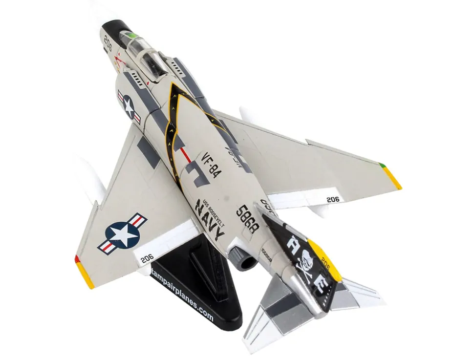 McDonnell Douglas F 4B Phantom II Fighter Aircraft VFA 84 Jolly Rogers United States Navy 1/155 Diecast Model Airplane Postage Stamp PS5384-4