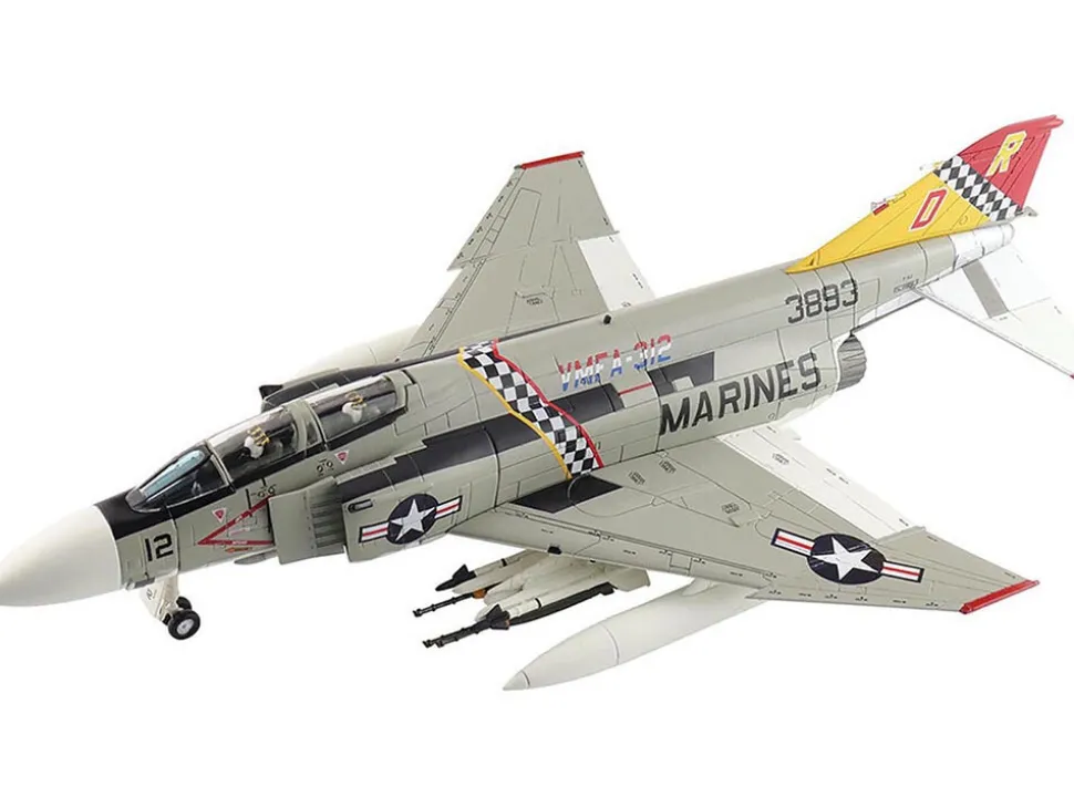 McDonnell Douglas F-4J Phantom II Fighter-Bomber Aircraft "153893, VMFA-312 Checkerboards" (1976) United States Marine Corps "Air Power Series" 1/72 Diecast Model by Hobby Master
