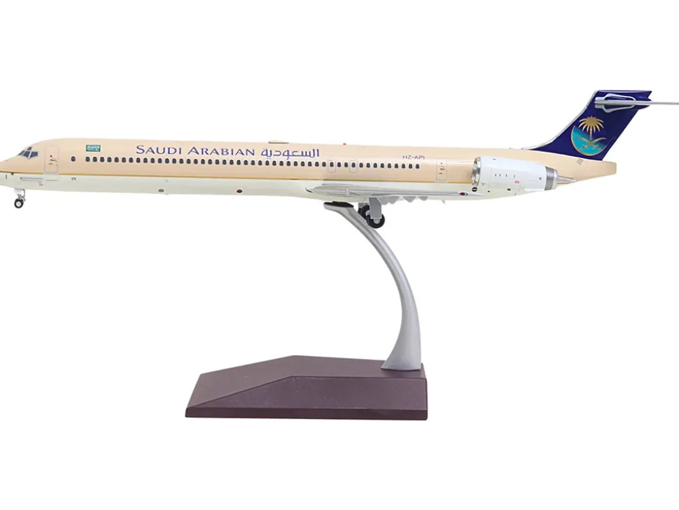 McDonnell Douglas MD-90 Commercial Aircraft "Saudia Airlines" (HZ-API) Beige with Blue Tail "Gemini 200" Series 1/200 Diecast Model Airplane by GeminiJets