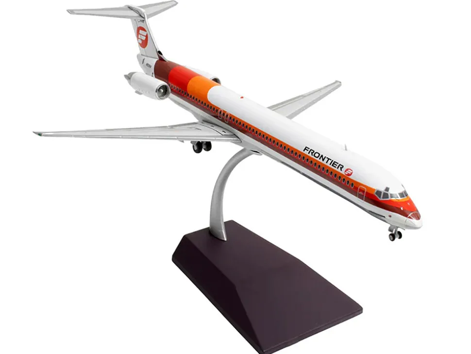 McDonnell Douglas MD-81 Commercial Aircraft "Frontier Airlines" (N859HA) White with Red and Orange Stripes "Gemini 200" Series 1/200 Diecast Model Airplane by GeminiJets