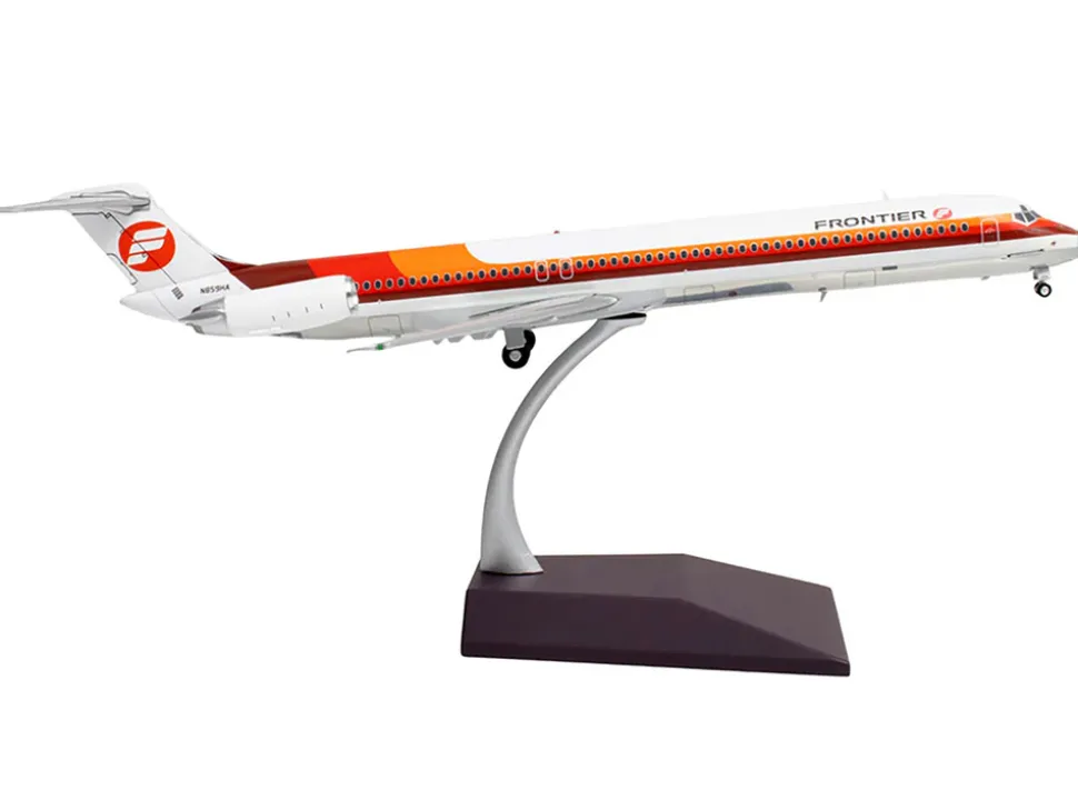 McDonnell Douglas MD-81 Commercial Aircraft "Frontier Airlines" (N859HA) White with Red and Orange Stripes "Gemini 200" Series 1/200 Diecast Model Airplane by GeminiJets