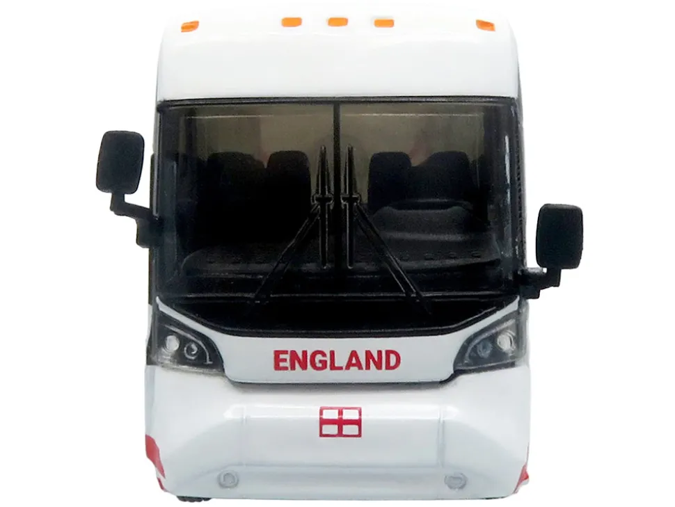 MCI D4520 Coach Bus "England National Football Team" White with Graphics "International Federation of the Global Game" Series Limited Edition to 504 pieces Worldwide 1/87 (HO) Diecast Model by Iconic Replicas