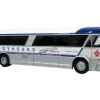 1964 MCI MC-5A Coach Bus "Greyhound Canada" White with Blue Stripes "Vintage Bus & Motorcoach Collection" Limited Edition to 504 pieces Worldwide 1/87 (HO) Diecast Model by Iconic Replicas