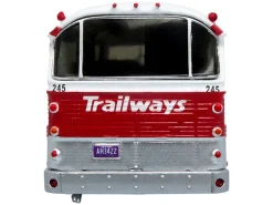 1964 MCI MC-5A Coach Bus "Trailways Chicago" White with Red Stripes "Vintage Bus & Motorcoach Collection" Limited Edition to 504 pieces Worldwide 1/87 (HO) Diecast Model by Iconic Replicas