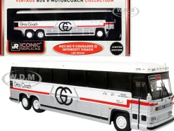 1980 MCI MC-9 Crusader II Intercity Coach Bus Toronto Guelph Ontario Canada Gray Coach Vintage Bus & Motorcoach Collection 1/87 HO Diecast Model Iconic Replicas 87-0330