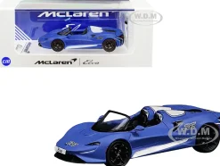 McLaren Elva Convertible #26 Matt Blue with White Stripes Extra Wheels 1/64 Diecast Model Car CM Models CM64-ELVA-01