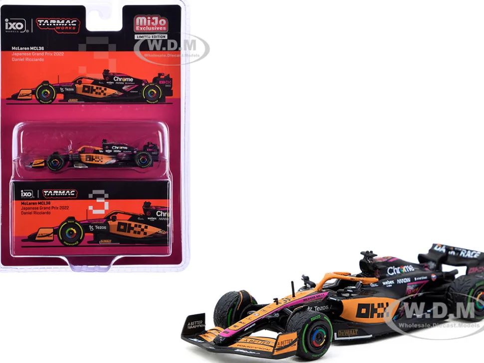 McLaren MCL36 #3 Daniel Ricciardo Formula One F1 "Japanese GP" (2022) "Global64" Series 1/64 Diecast Model Car by Tarmac Works