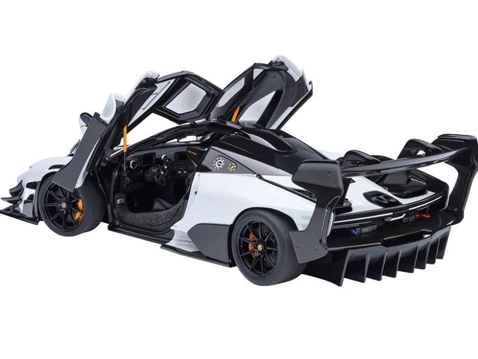 McLaren Senna GTR Silica White with Black Top 1/18 Model Car by Autoart