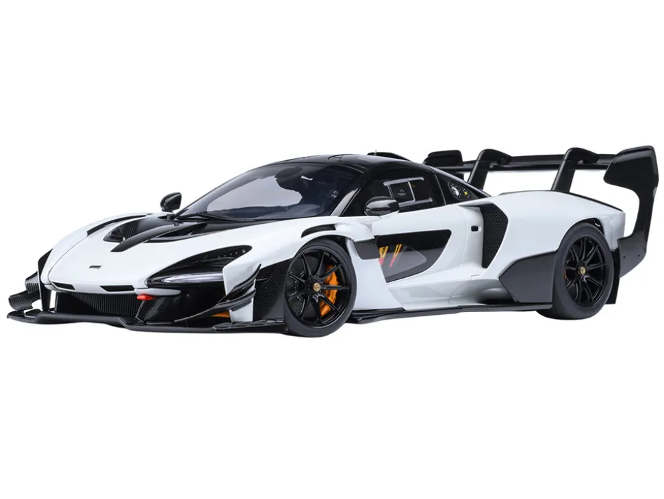 McLaren Senna GTR Silica White with Black Top 1/18 Model Car by Autoart