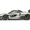 McLaren Senna GTR Silver Gray Metallic with Carbon Hood and Black Top 1/64 Diecast Model Car by CM Model