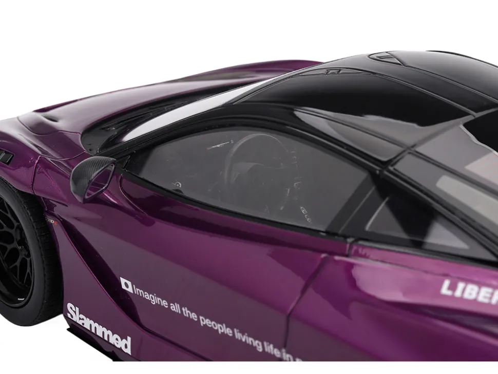 McLaren 720S "LB-Works" Purple Metallic with Black Top 1/18 Model Car by Top Speed