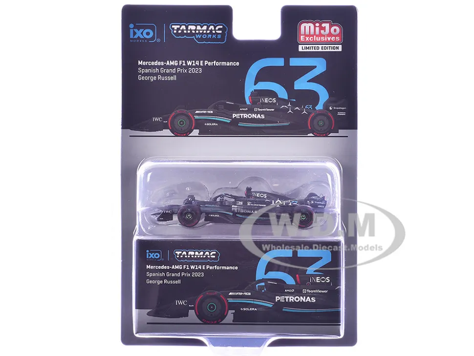 Mercedes-AMG F1 W14 E Performance #63 George Russell 3rd Place Formula One F1 "Spanish GP" (2023) "Global64" Series 1/64 Diecast Model Car by Tarmac Works