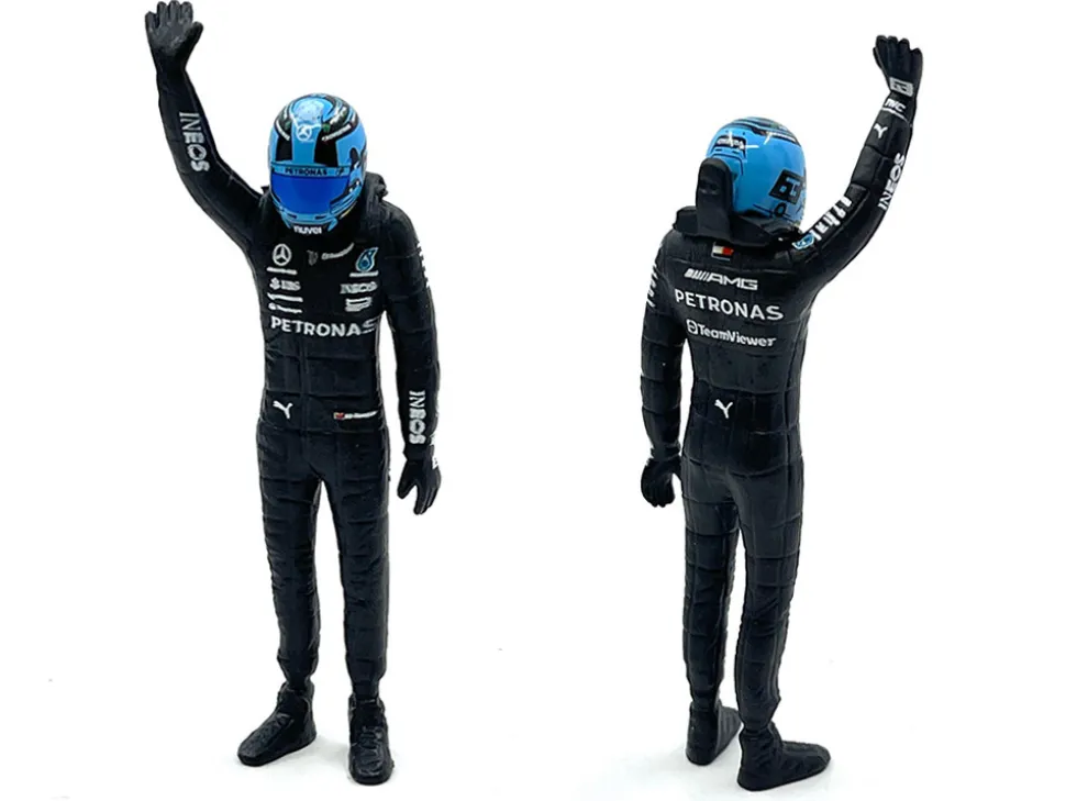 Mercedes-AMG W14 E Performance #63 George Russell "Petronas" Formula One F1 World Championship (2023) with Driver Figure 1/24 Diecast Model Car by Bburago