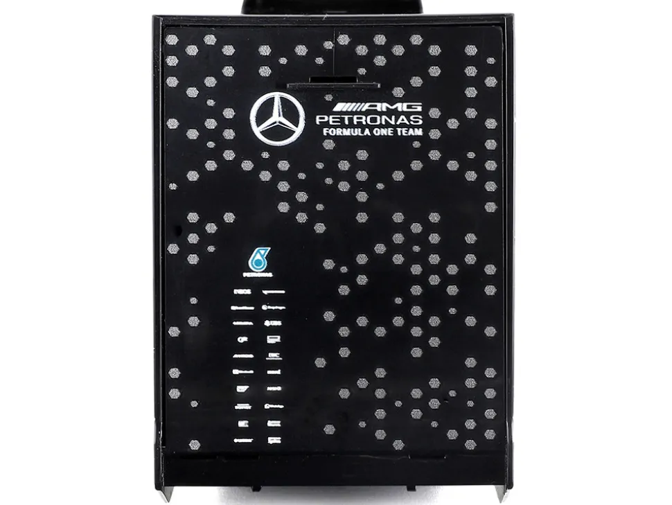 Mercedes-Benz Actros Gigaspace Car Transporter Black and Mercedes-AMG F1 W15 E Performance #63 George Russell "Petronas" Formula One F1 World Championship (2024) "Racing Hauler" Series 1/43 Diecast Model Car by Bburago