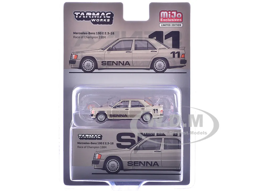 Mercedes-Benz 190 E 2.3-16 #11 Ayrton Senna Winner "Race of Champions" (1984) "Global64" Series 1/64 Diecast Model by Tarmac Works