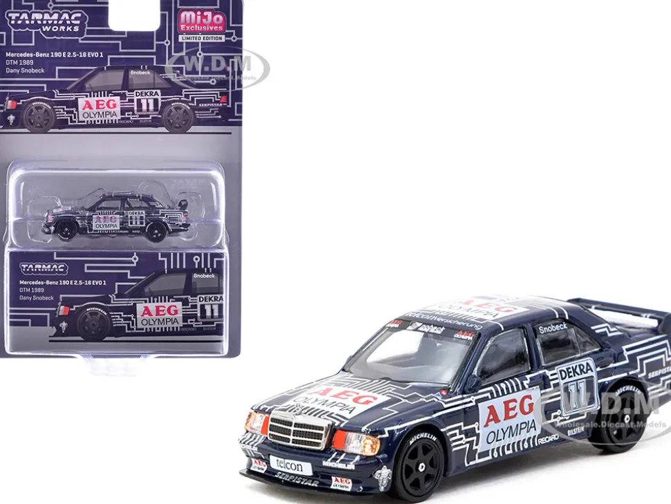 Mercedes-Benz 190 E 2.5-16 EVO 1 #11 Dany Snobeck "Deutsche Tourenwagen Meisterschaft (DTM)" (1989) "Global64" Series 1/64 Diecast Model by Tarmac Works