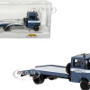 1968 Mercedes-Benz L 608 D Flatbed Truck Blue with White Stripes "Mercedes-Benz Service" 1/87 (HO) Scale Model Car by Brekina