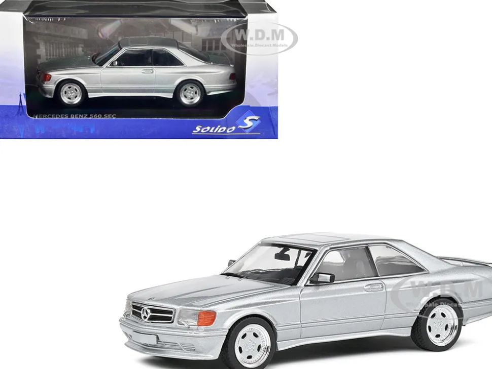 1990 Mercedes Benz 560 SEC AMG WideBody Silver Metallic 1/43 Diecast Model Car Solido S4310903