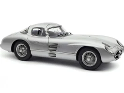 1955 Mercedes Benz 300 SLR Uhlenhaut Coupe Silver with Blue Interior 1/18 Diecast Model Car CMC M-243