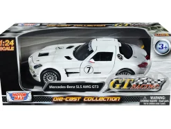 Mercedes-Benz SLS AMG GT3 #7 White GT Racing Series 1/24 Diecast Model Car Motormax 73772w