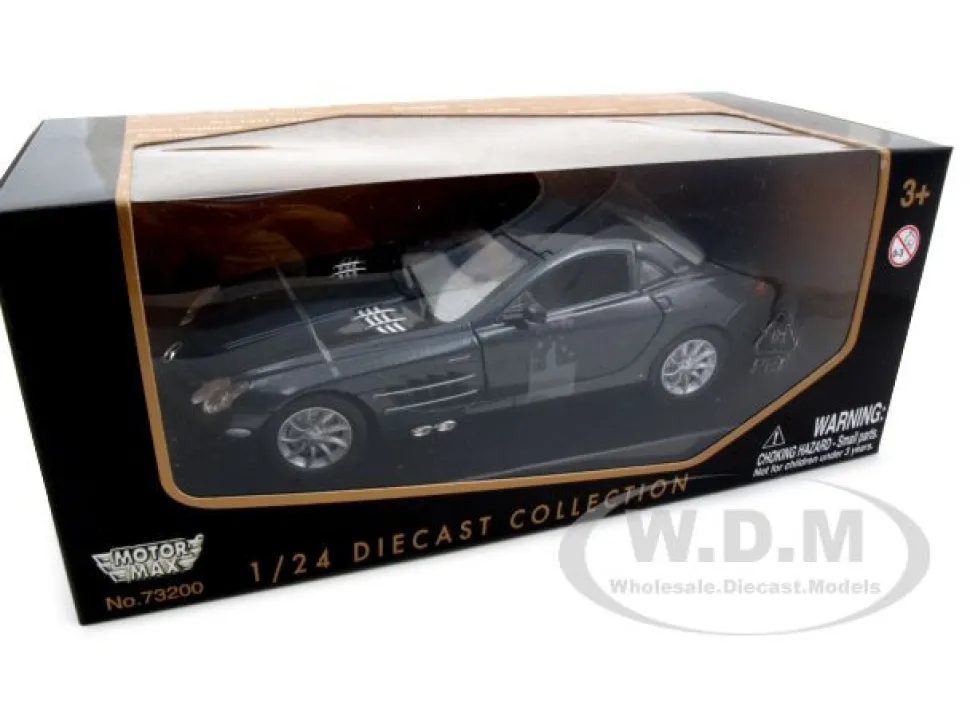 Mercedes Mclaren SLR Metallic Black 1/24 Diecast Model Car Motormax 73306
