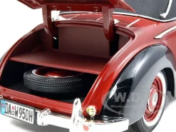 1950 Mercedes 170S Cabriolet Burgundy/Black 1/18 Diecast Model Car Signature Models 18123