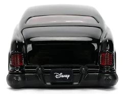 1951 Mercury Coupe Black with Flame Graphics and Red Interior and Mickey Mouse Diecast Figure