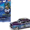 1949 Mercury Coupe Custom Purple Metallic with Graphics Rat Fink Pop Culture 2022 Release 1 1/64 Diecast Model Car Johnny Lightning JLPC006-JLSP238