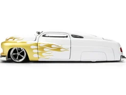 1951 Mercury Coupe White with Gold Flames