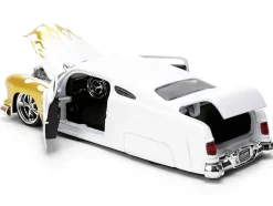 1951 Mercury Coupe White with Gold Flames