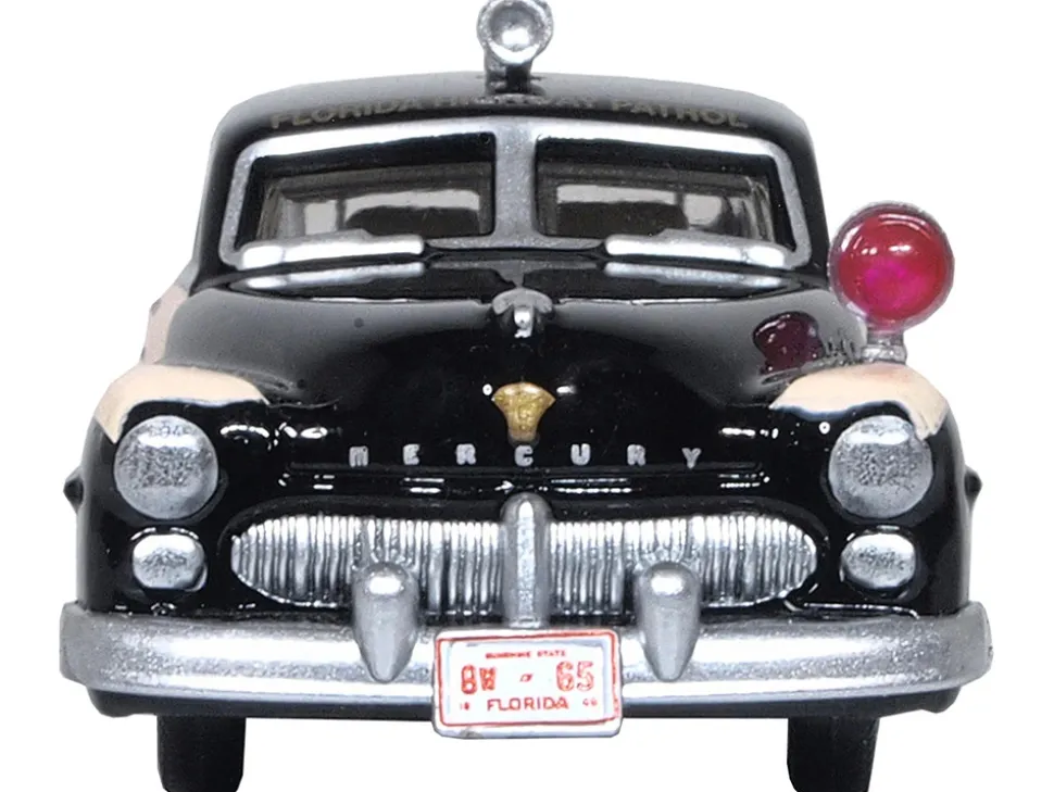 1949 Mercury Monarch Police Black and White Florida Highway Patrol 1/87 (HO) Scale Diecast Model Car Oxford Diecast 87ME49010