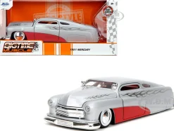 1951 Mercury Silver Metallic and Red with Flame Graphics and Red Interior 