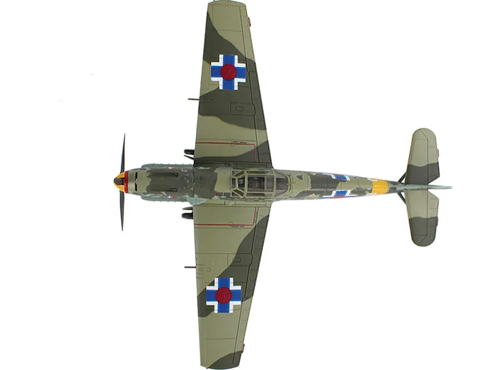 Messerschmitt Bf 109E-3 Fighter Aircraft "White 2, Jan Reznak, 13.(slow)/JG 52, Kraznodar, USSR" (1943) German Luftwaffe "Air Power Series" 1/48 Diecast Model by Hobby Master