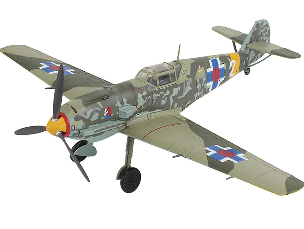 Messerschmitt Bf 109E-3 Fighter Aircraft "White 2, Jan Reznak, 13.(slow)/JG 52, Kraznodar, USSR" (1943) German Luftwaffe "Air Power Series" 1/48 Diecast Model by Hobby Master