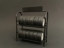 Metal Tire Rack For 1:24 Scale Models American Diorama 77530