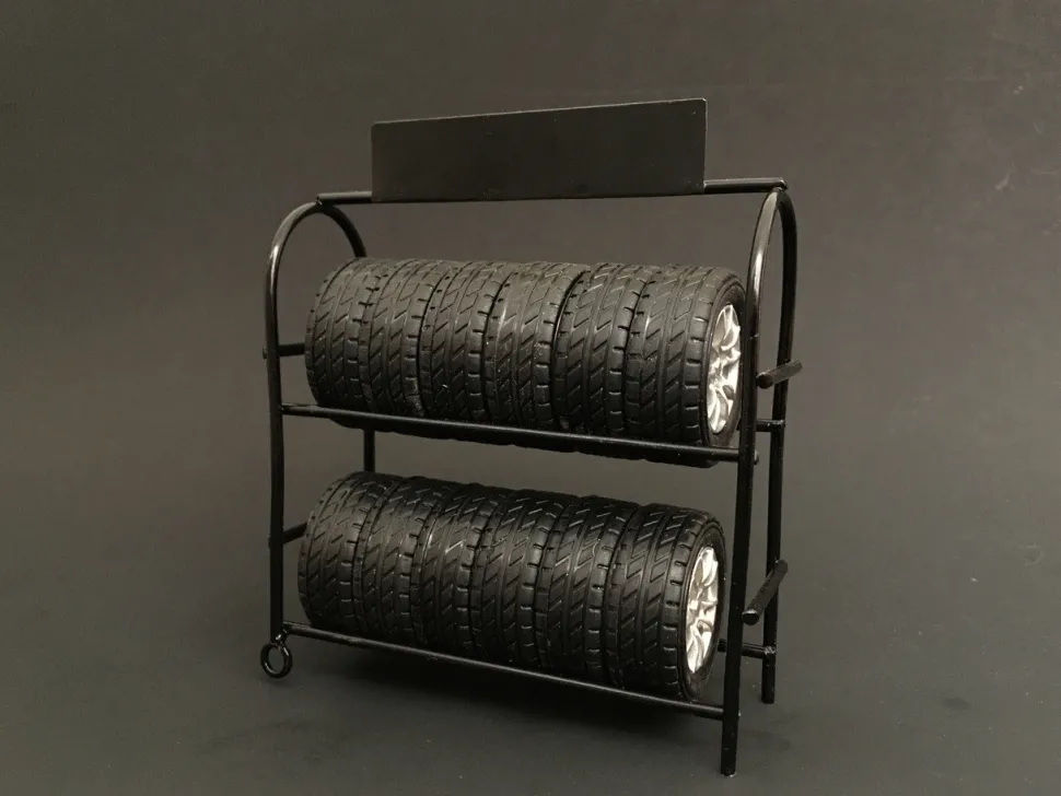Metal Tire Rack For 1:24 Scale Models American Diorama 77530