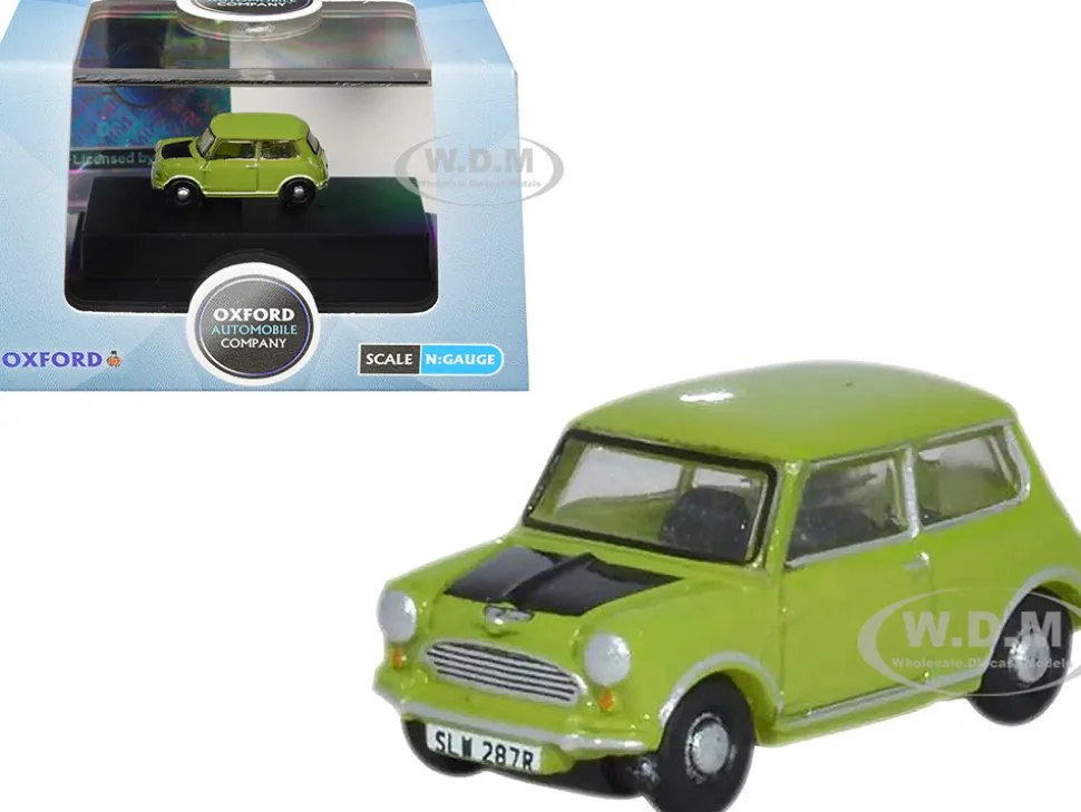 Mini Cooper Lime Green with Matt Black 1/148 (N) Scale Diecast Model Car by Oxford Diecast