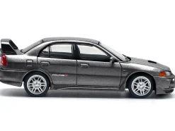 Mitsubishi Lancer Evolution IV RHD (Right Hand Drive) Dark Gray Metallic 1/64 Diecast Model Car by Pop Race
