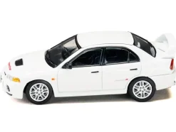 Mitsubishi Lancer RS Evolution IV RHD (Right Hand Drive) "MonStar" White "Initial D" (1995-2013) Manga "Diorama Set Series" 1/64 Diecast Model Car by Hobby Japan