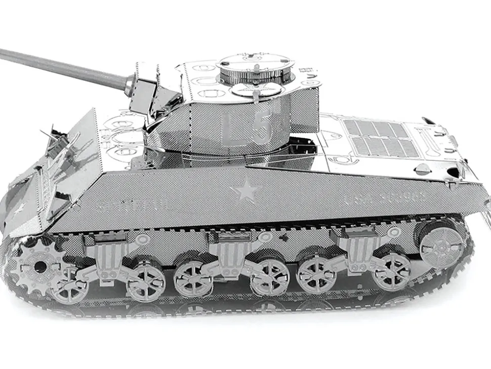 Model Kit American Sherman Tank (Moderate Difficulty) Steel Model by Metal Earth