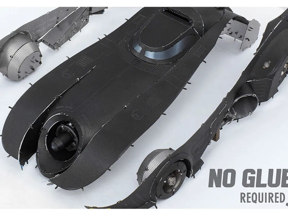 Model Kit 1989 Batmobile Black "Batman" (1989) Movie (Challenging Difficulty) Steel Model by Metal Earth