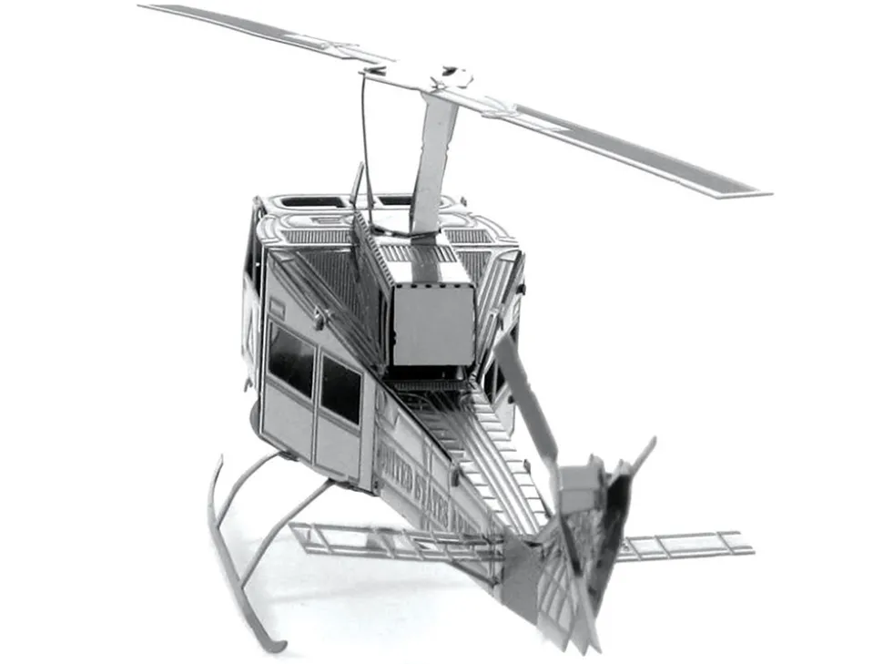 Model Kit Bell UH-1 Iroquois "Huey" Helicopter "United States Army" (Easy Difficulty) Steel Model by Metal Earth