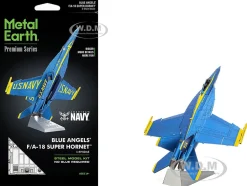 Model Kit Boeing F/A-18 Super Hornet Fighter Aircraft "Blue Angels #5" United States Navy (Challenging Difficulty) Steel Model by Metal Earth